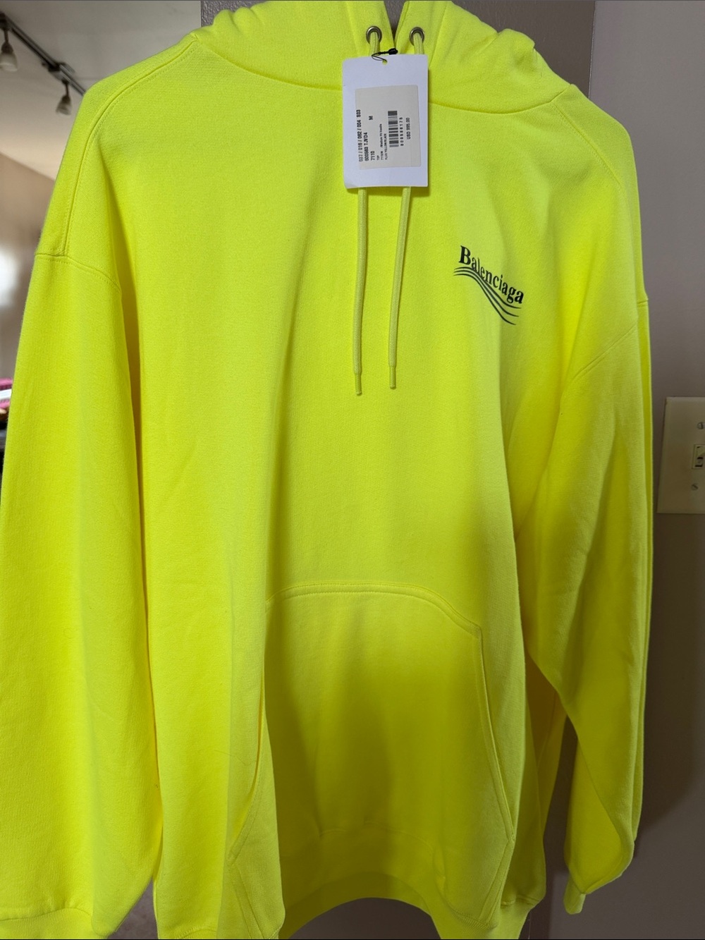 Balenciaga Neon Yellow Pullover Hoodie